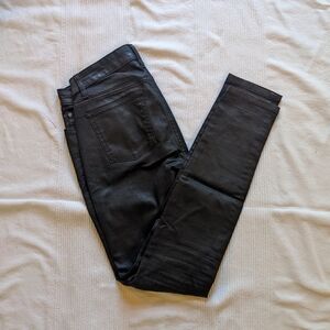 Waxed black denim Eileen Fisher jeans, size 4